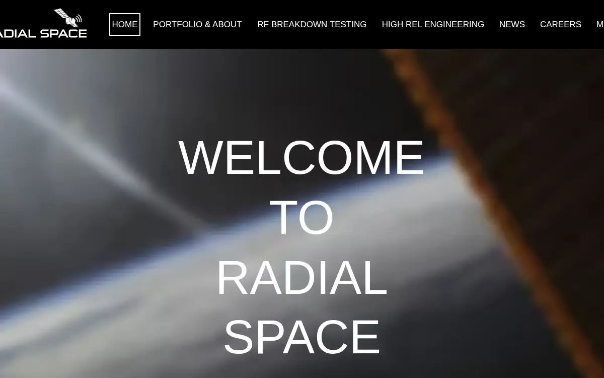 Homepage of Radial Space LLC