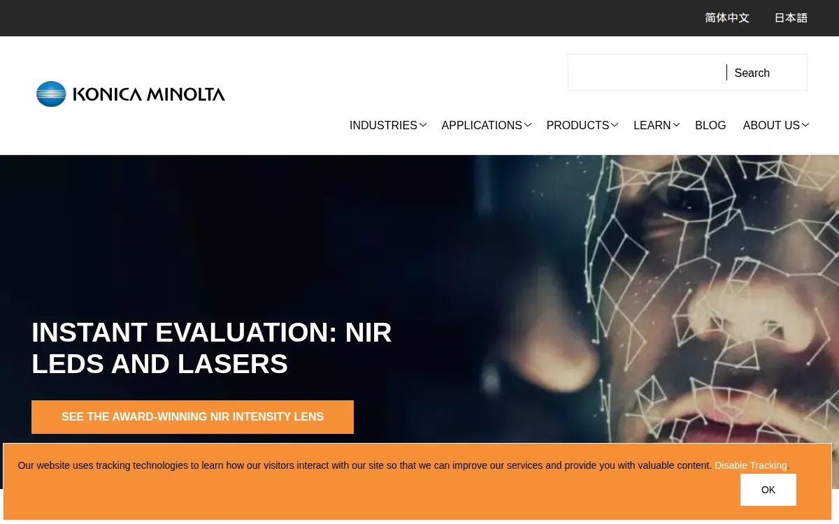 Homepage of Konica Minolta Sensing Americas, INC.