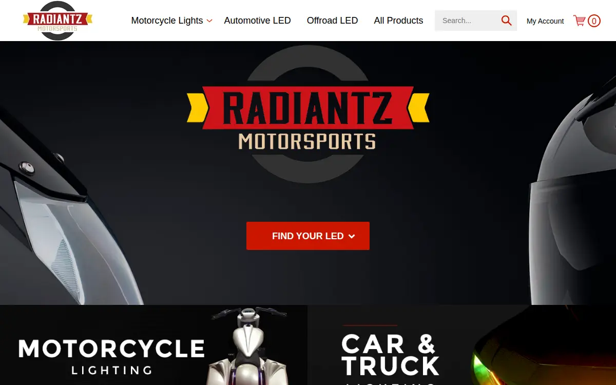 Homepage of Radiantz Led Lighting INC