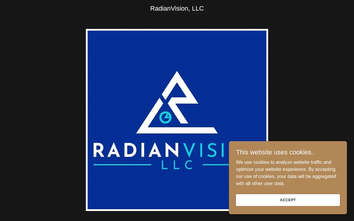 Homepage of Radianvision, LLC