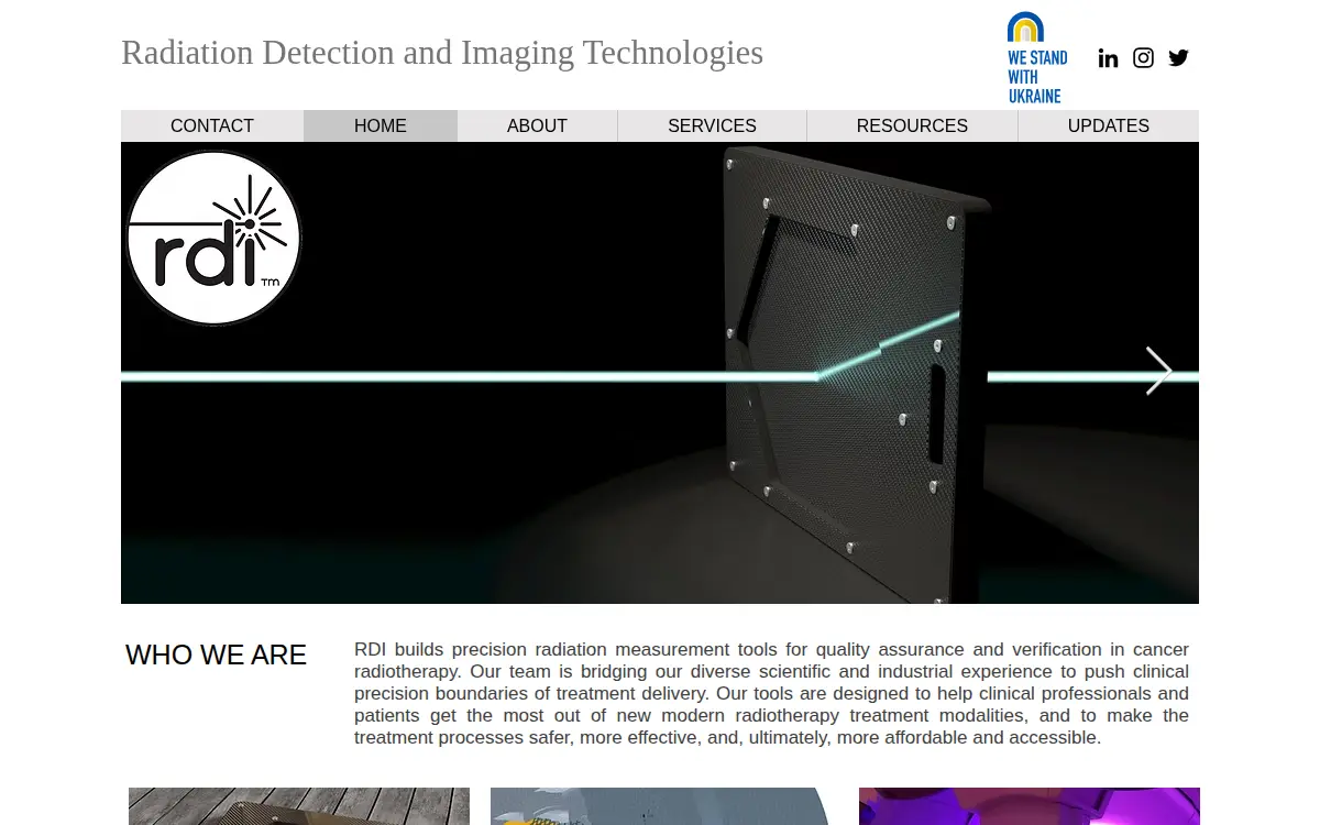 Homepage of Radiation Detection & Imaging Technologies LLC