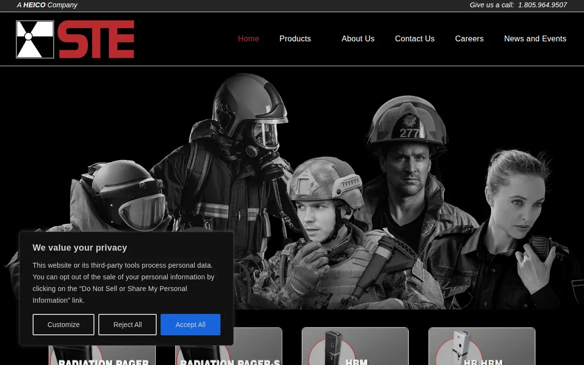 Homepage of Sensor Technology Engineering LLC