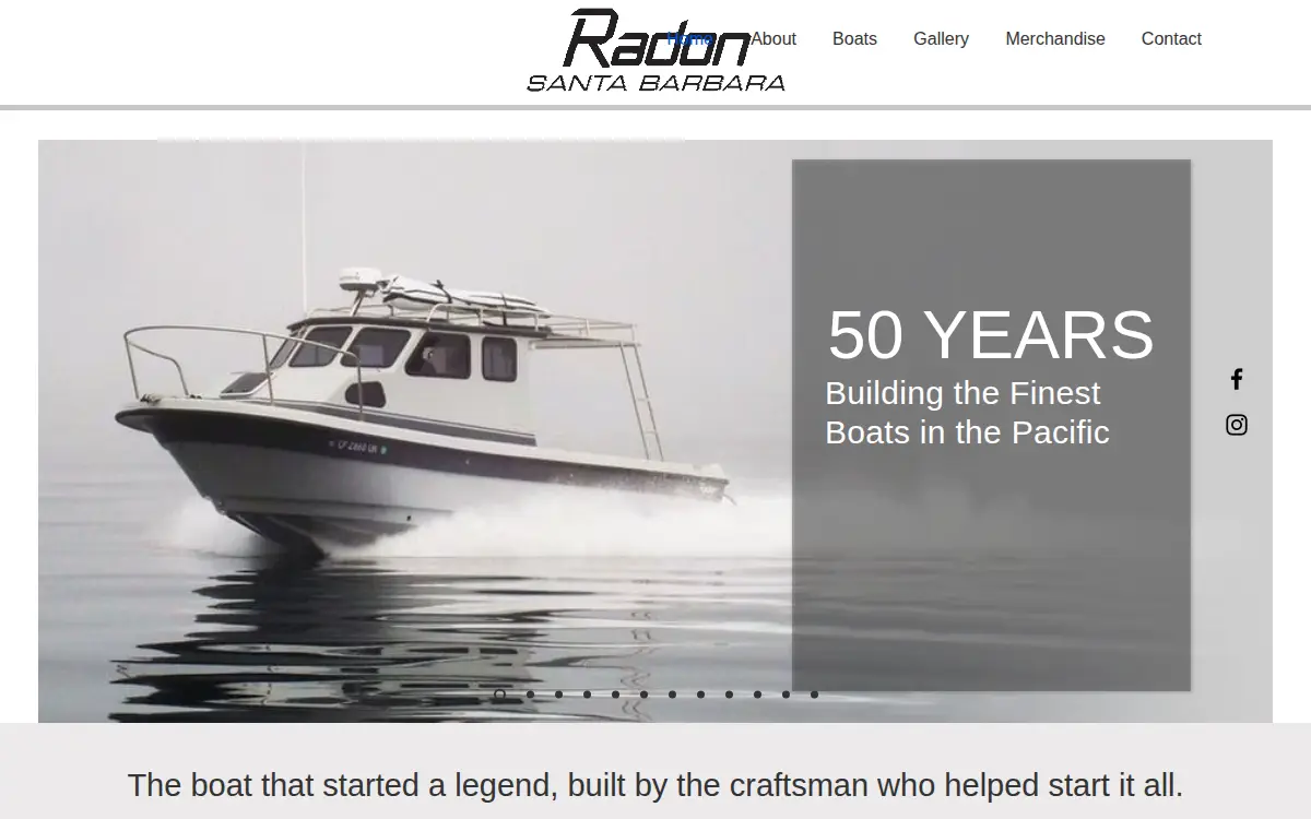 Homepage of D.r. Radon Boatbuilding, INC.