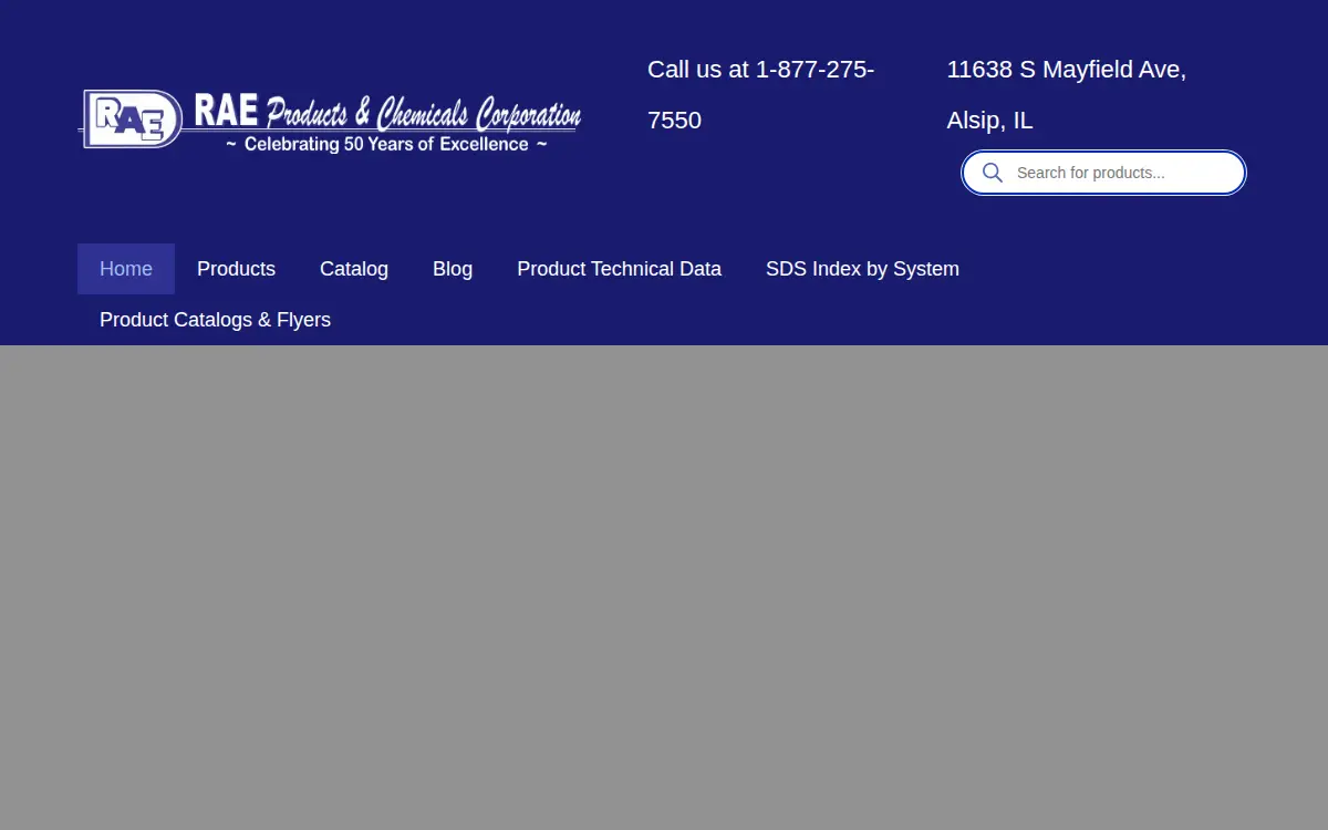 Homepage of Rae Products and Chemicals CORP