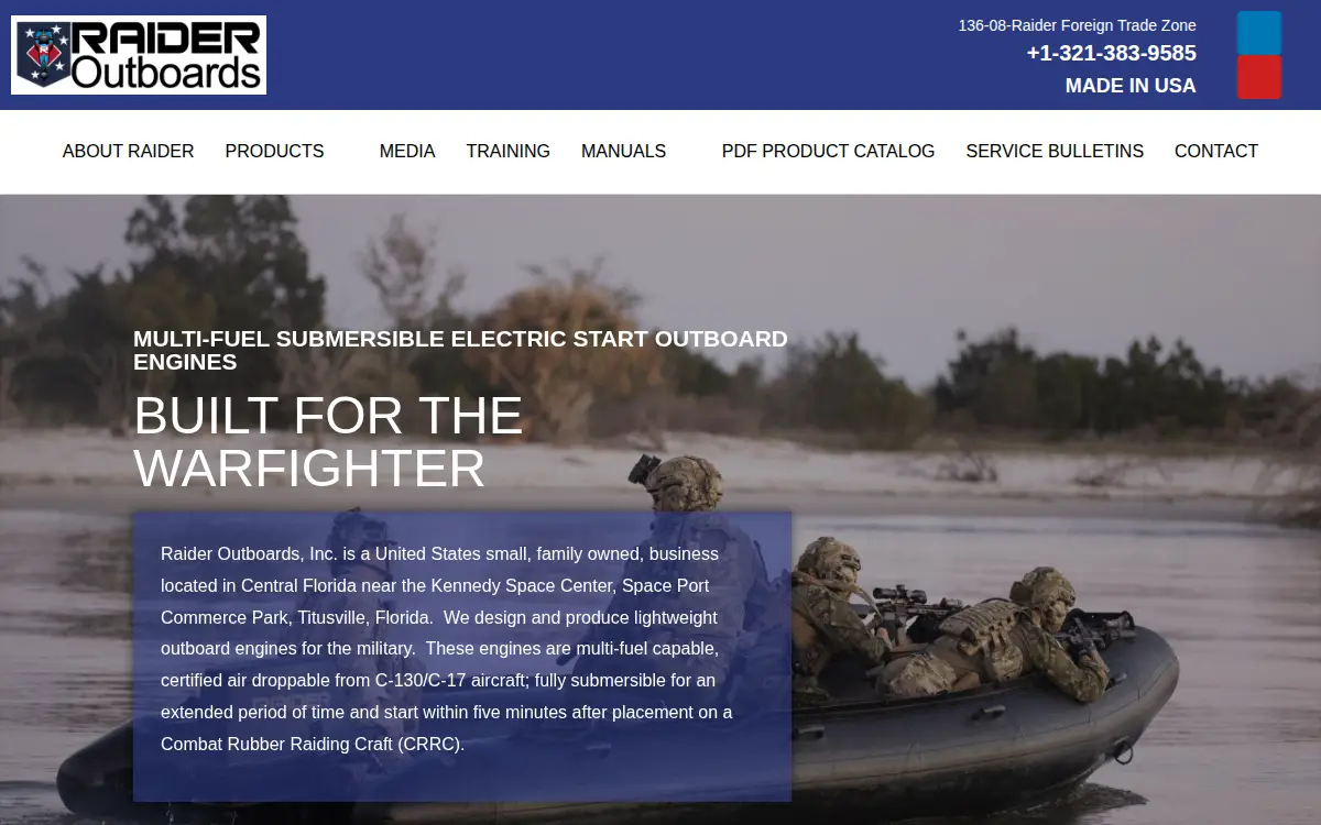 Homepage of Raider Outboards INC