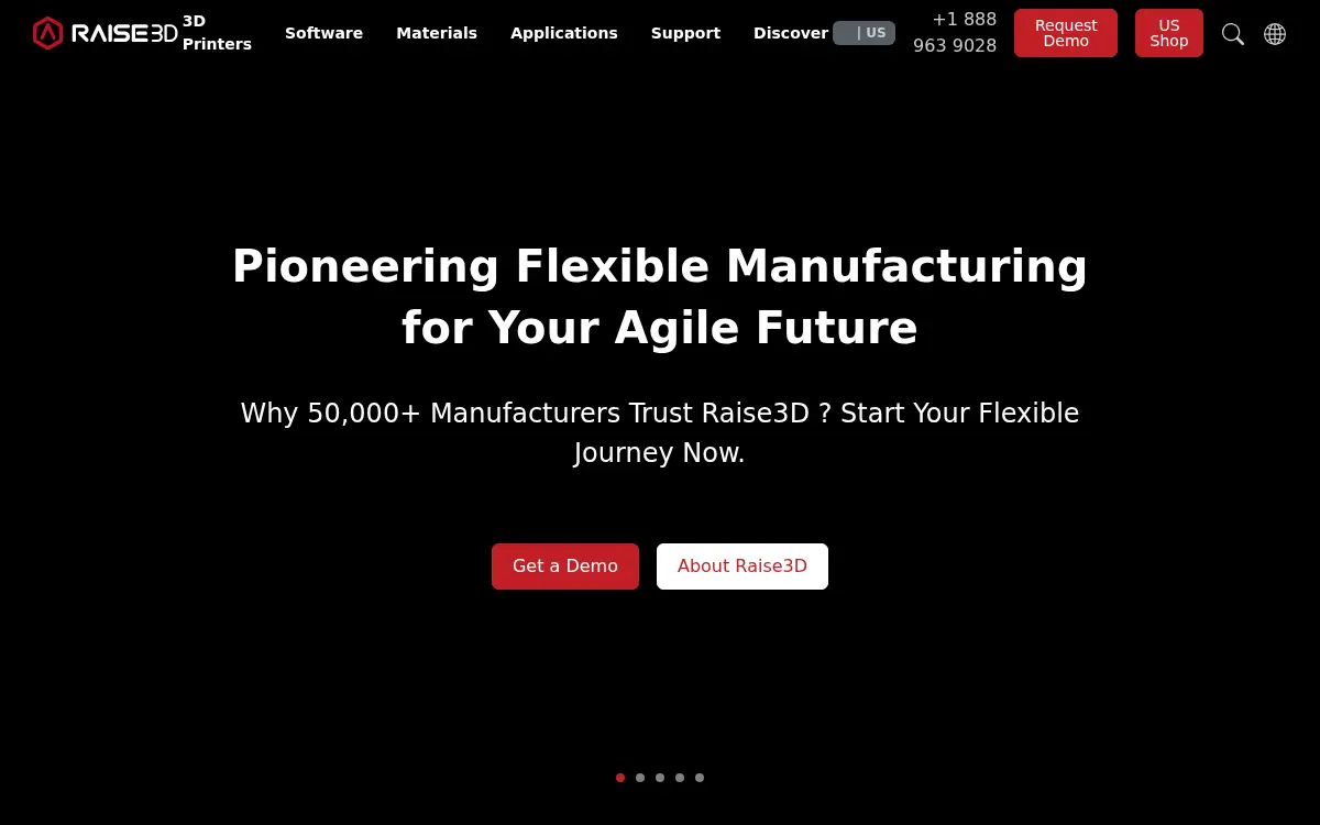 Homepage of Raise 3d Technologies INC