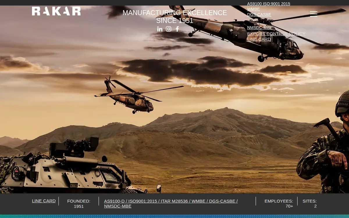 Homepage of Rakar, Incorporated