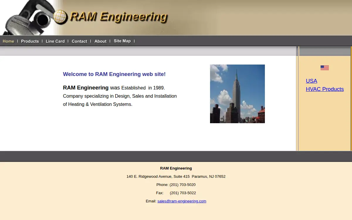 Homepage of Ram Engineering Solutions CORP