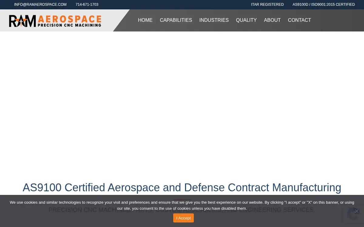 Homepage of Ram Aerospace, INC