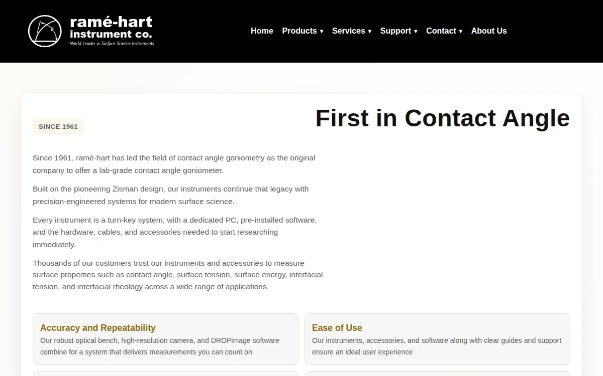Homepage of Rame-hart Instrument Company, LLC