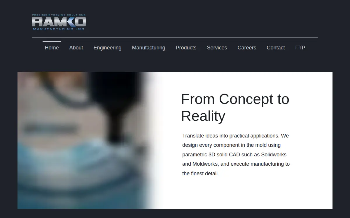 Homepage of Ramko Manufacturing INC