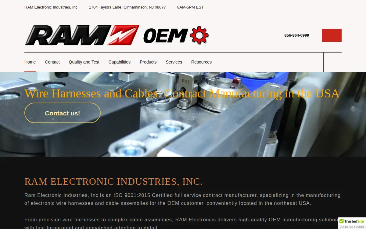 Homepage of Ram Electronic Industries, INC.