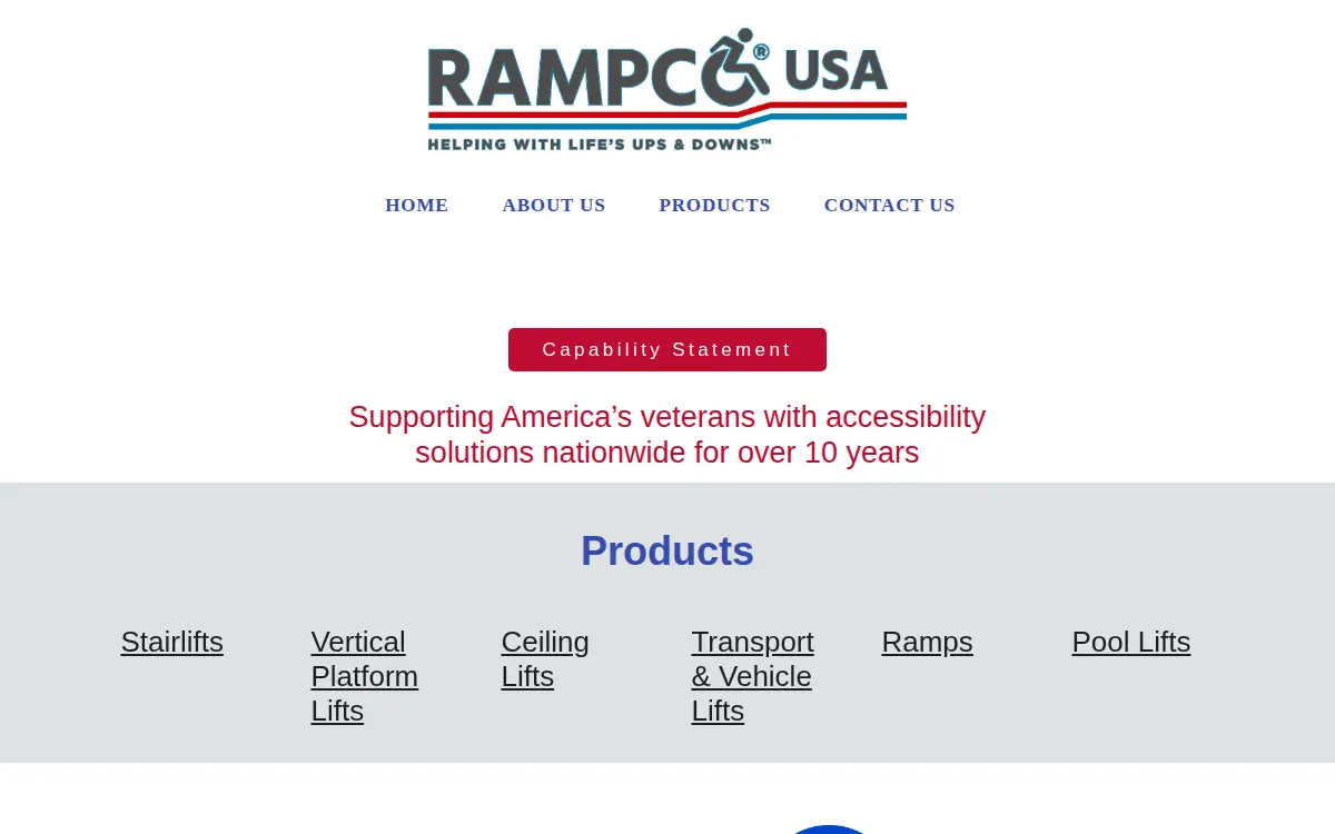 Homepage of Rampcousa, INC.