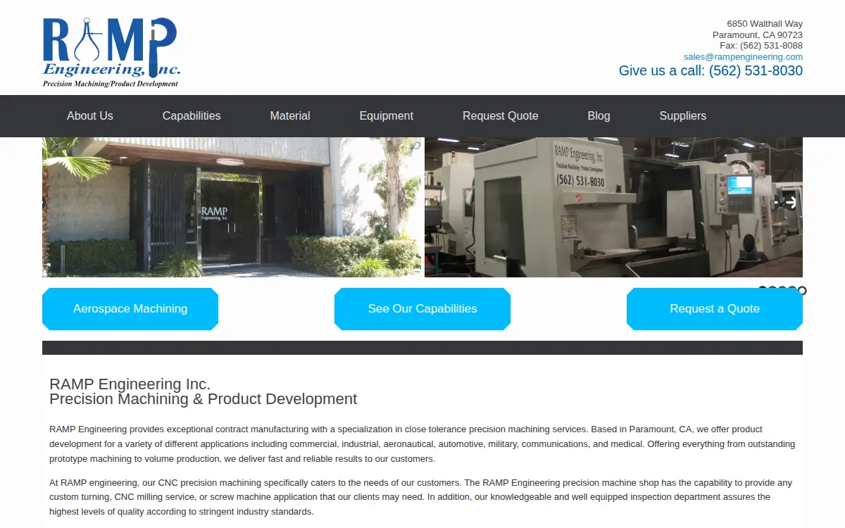 Homepage of Ramp Engineering INC