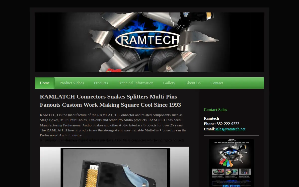 Homepage of Ramtech INC