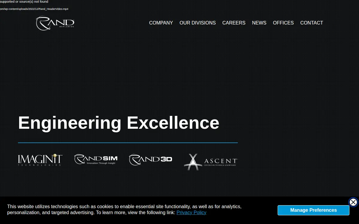 Homepage of Rand Worldwide Subsidiary, INC.