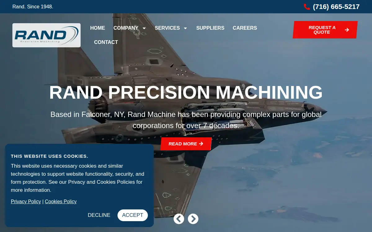 Homepage of Premier Precision Machining LLC
