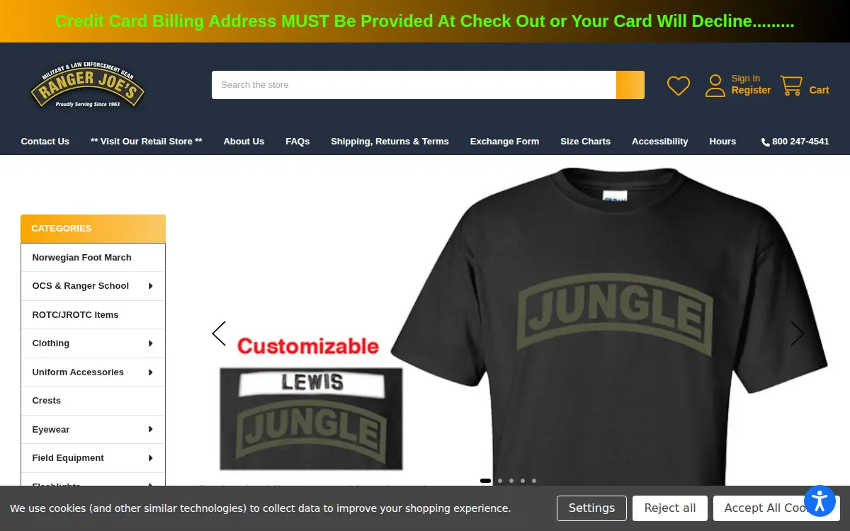 Homepage of Ranger Joe's International, INC
