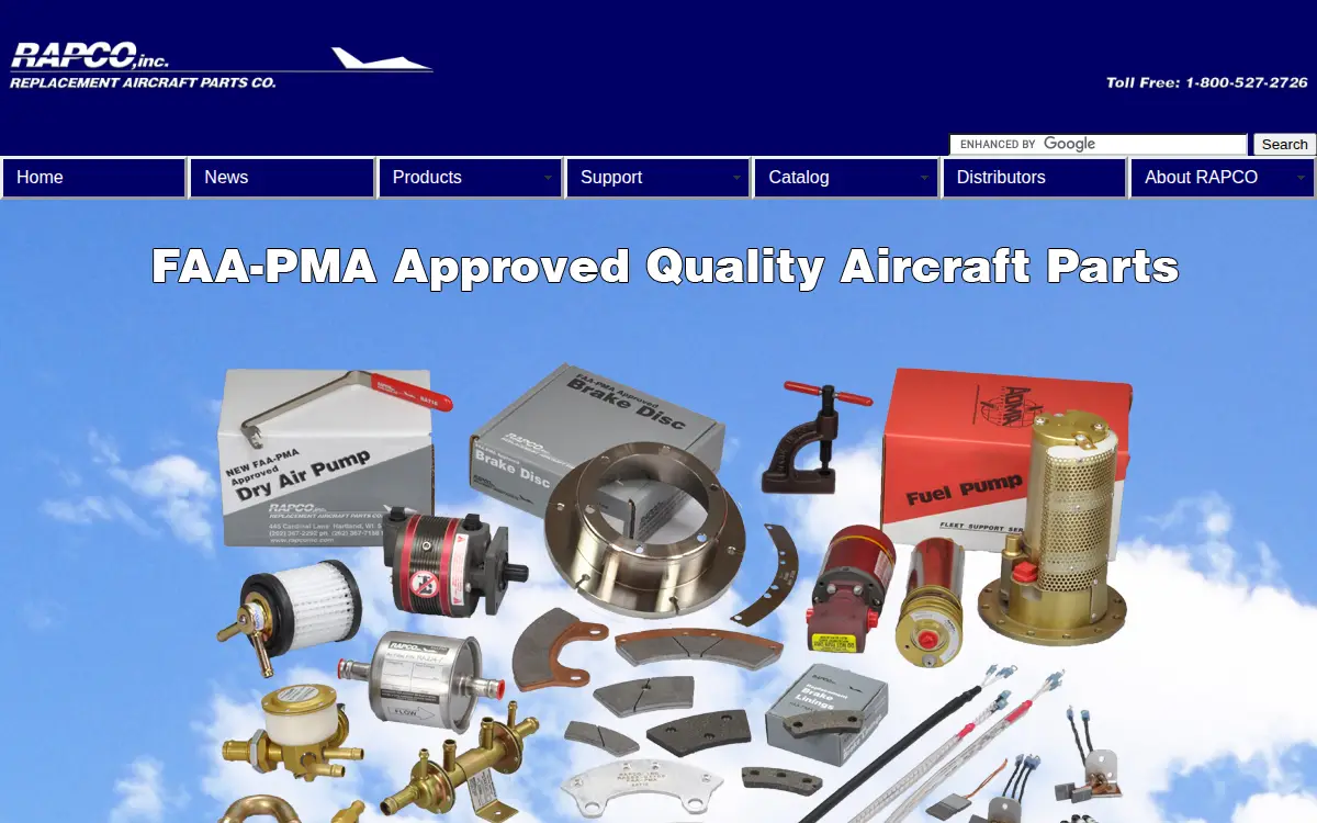 Homepage of Rapco, INC.