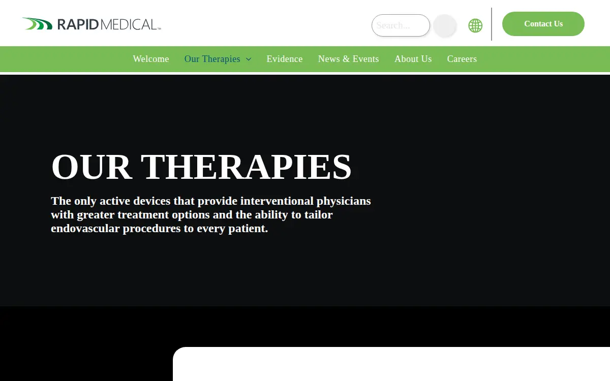 Homepage of Rapid Medical, INC.