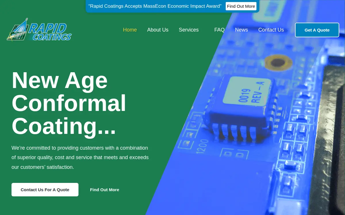 Homepage of Rapid Coatings INC