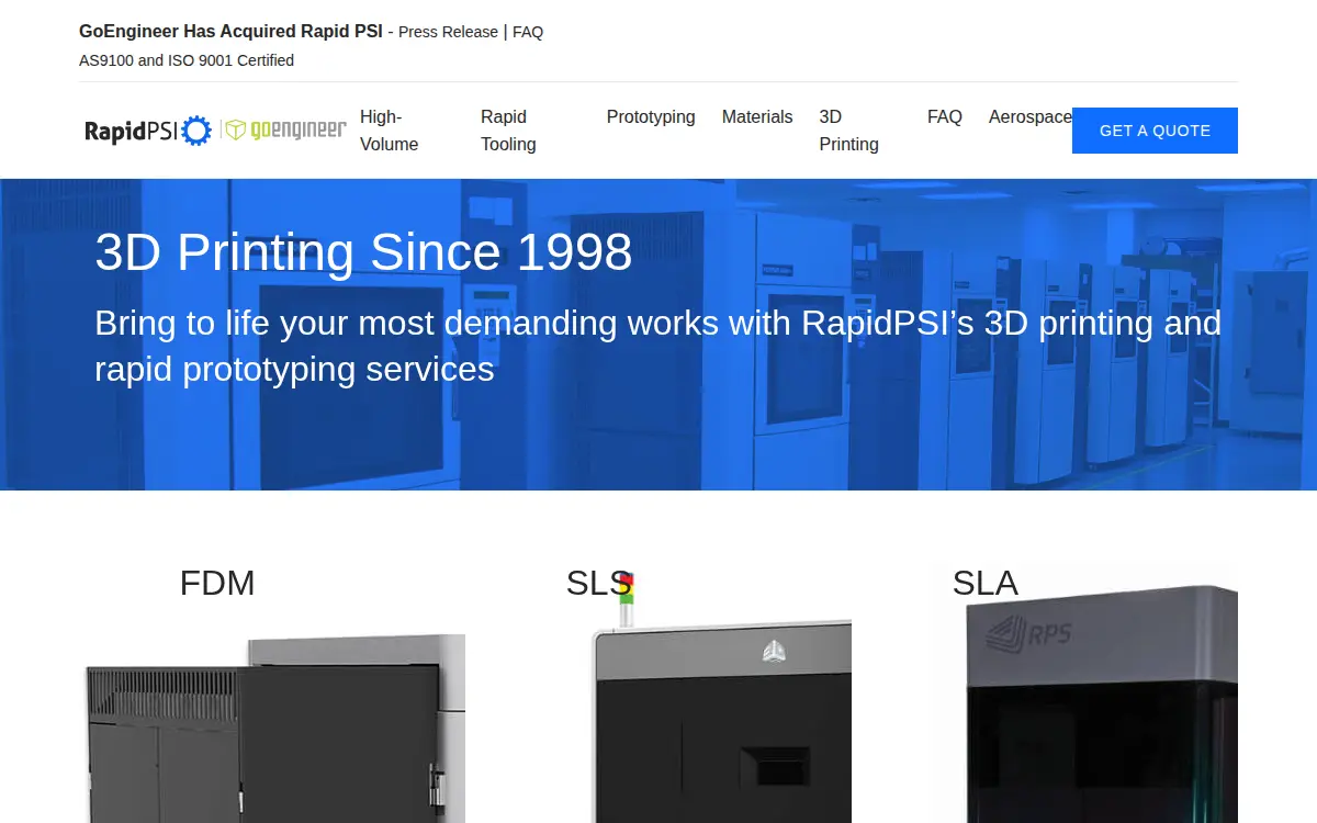 Homepage of Rapid Processing Solutions INC