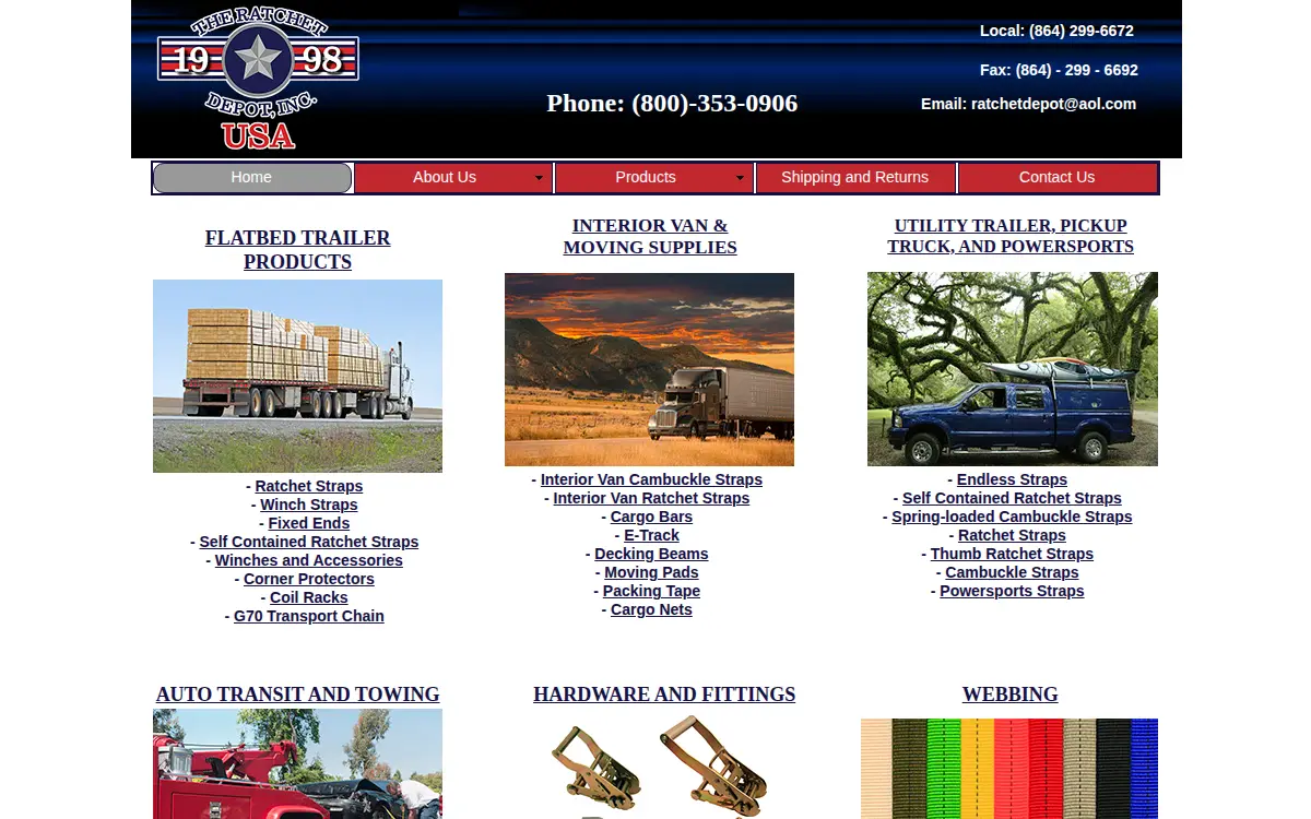 Homepage of Ratchet Depot INC
