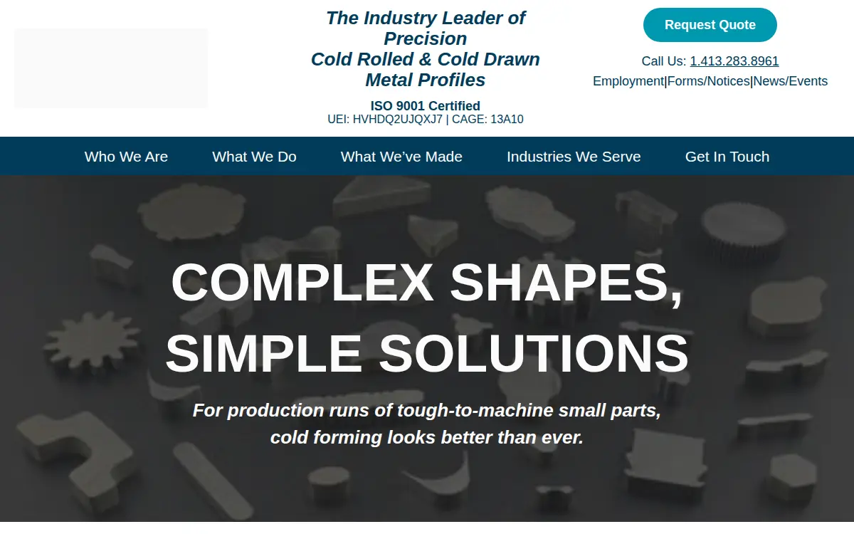 Homepage of Rathbone Precision Metals, INC
