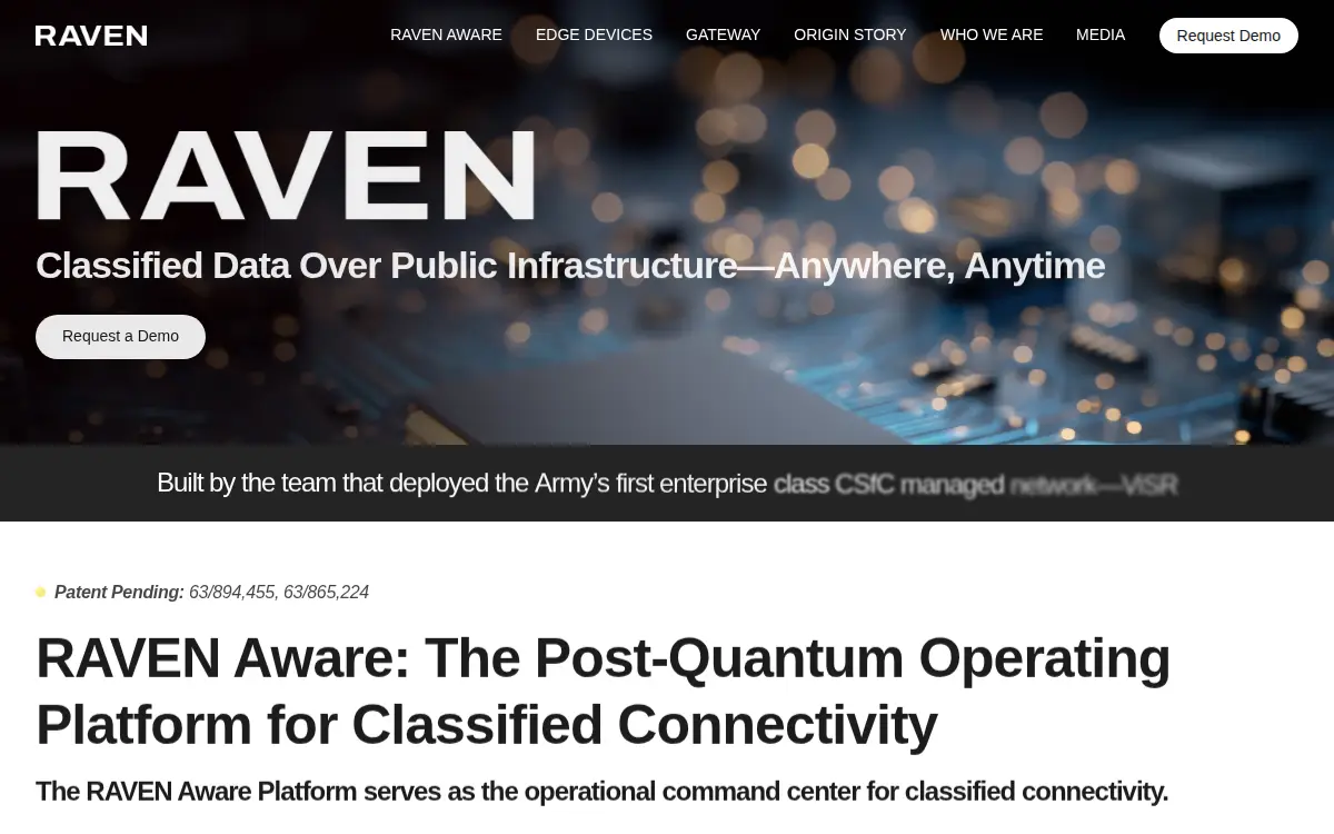 Homepage of Raven Secure Networks INC