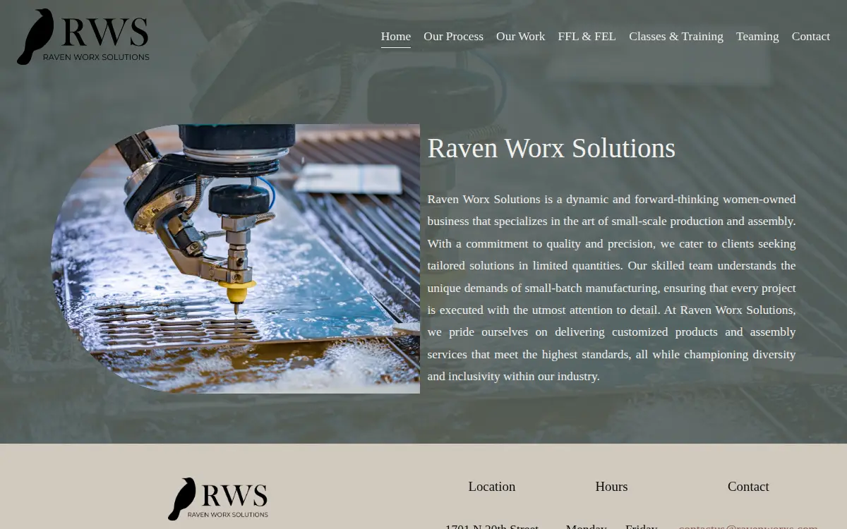Homepage of Raven Worx Solutions, INC