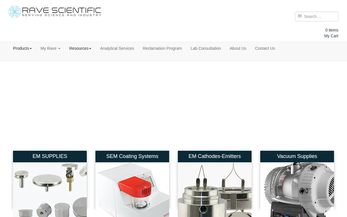Homepage of Rave Scientific LLC