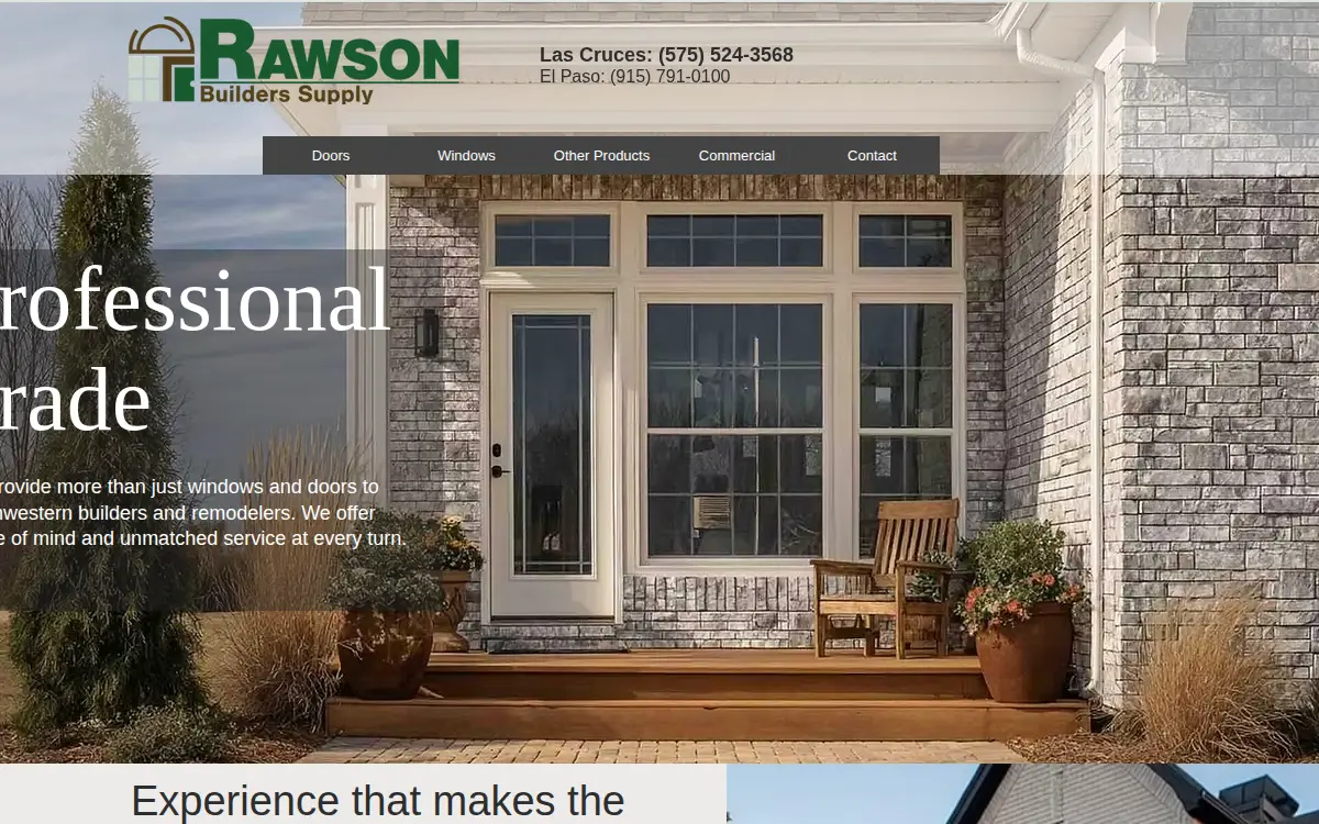 Homepage of Rawson INC. Builders Supply