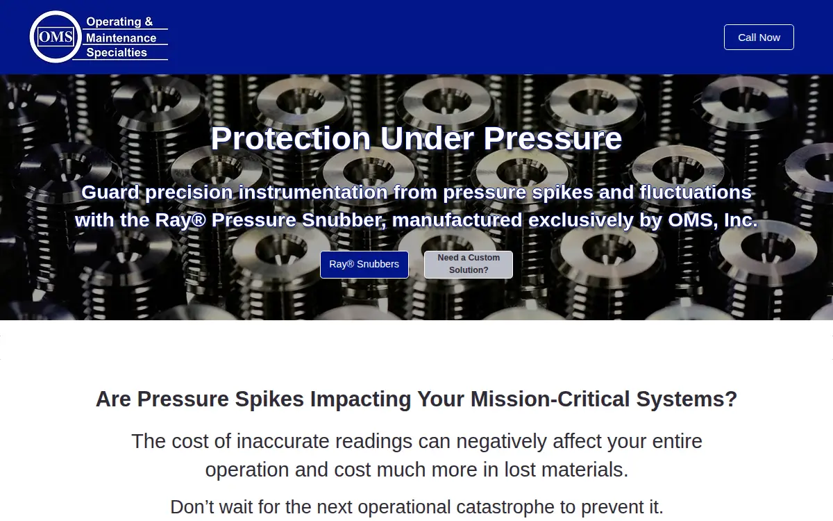 Homepage of Operating & Maintenance Specialties INC