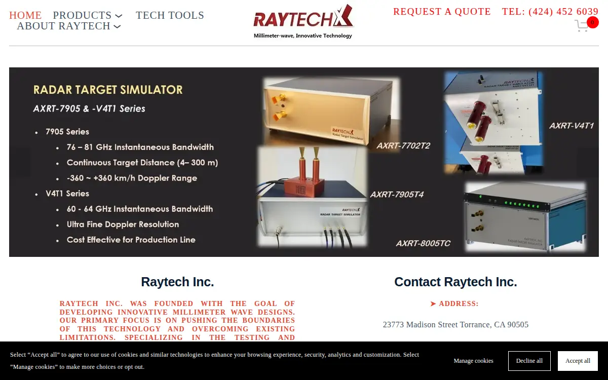 Homepage of Raytech, INC