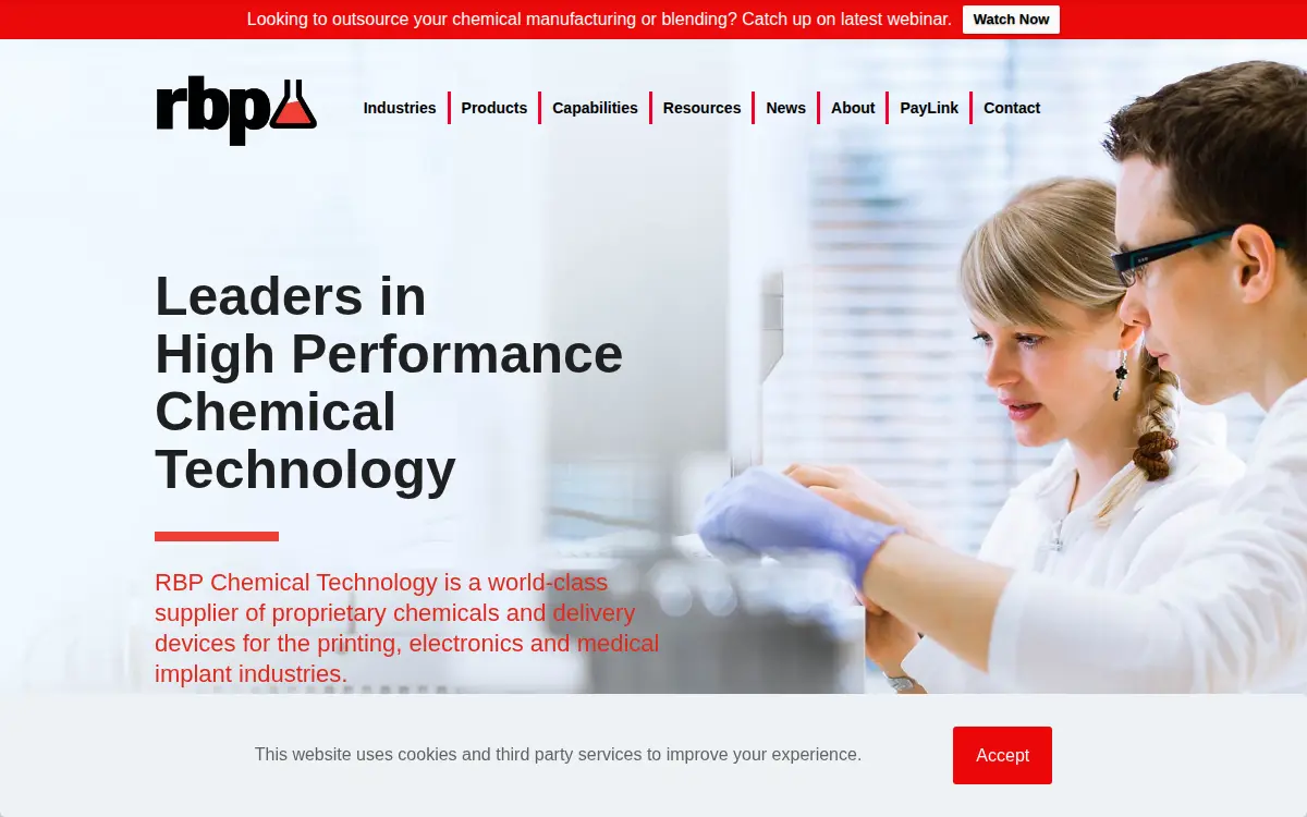 Homepage of Rbp Chemical Technology INC