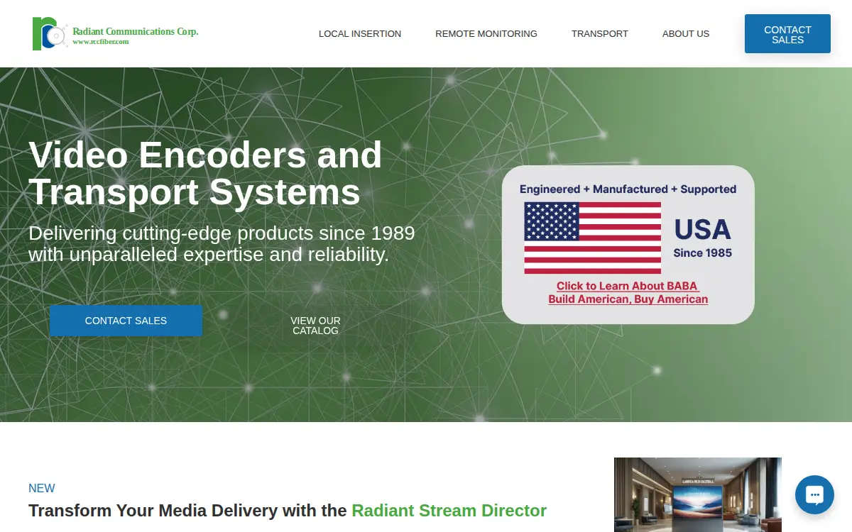 Homepage of Radiant Communications CORP.