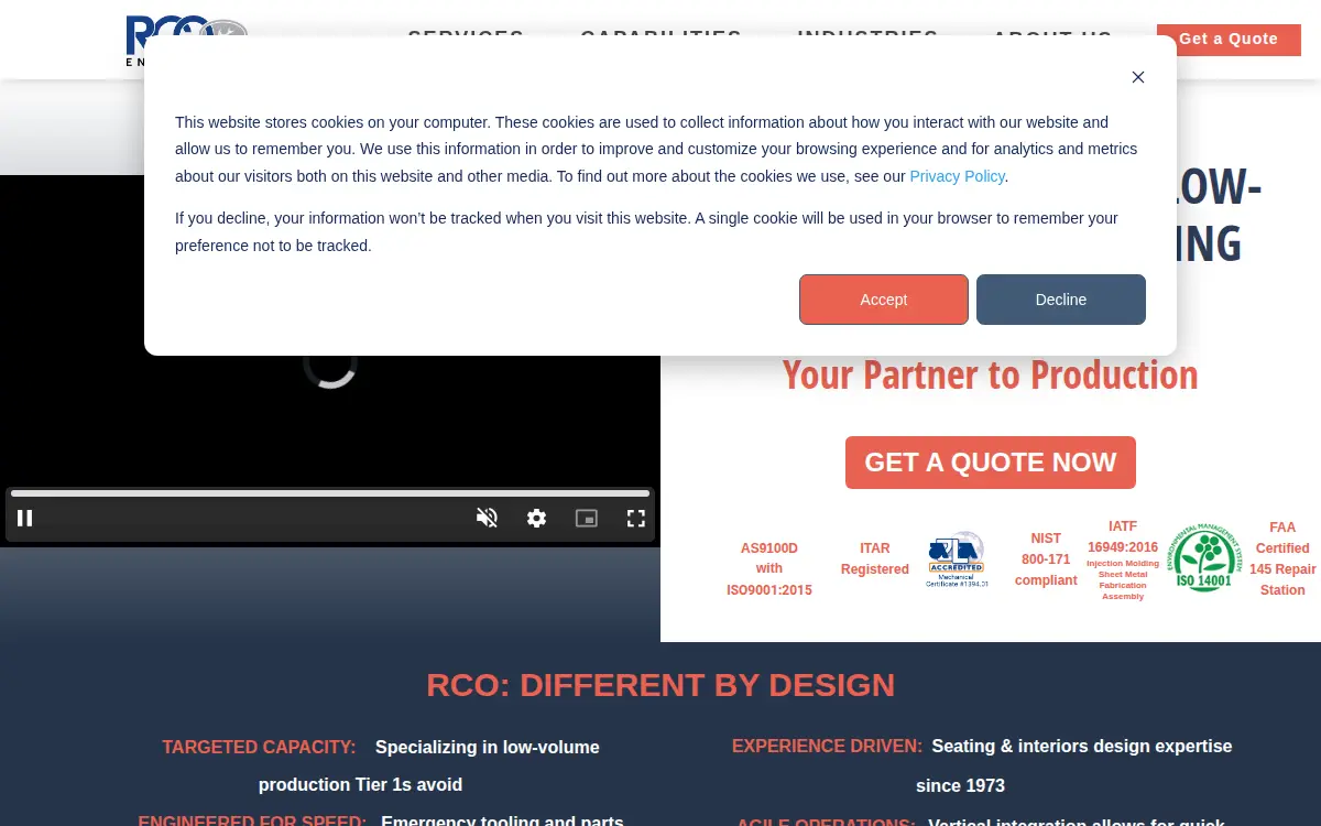 Homepage of Rco Engineering INC