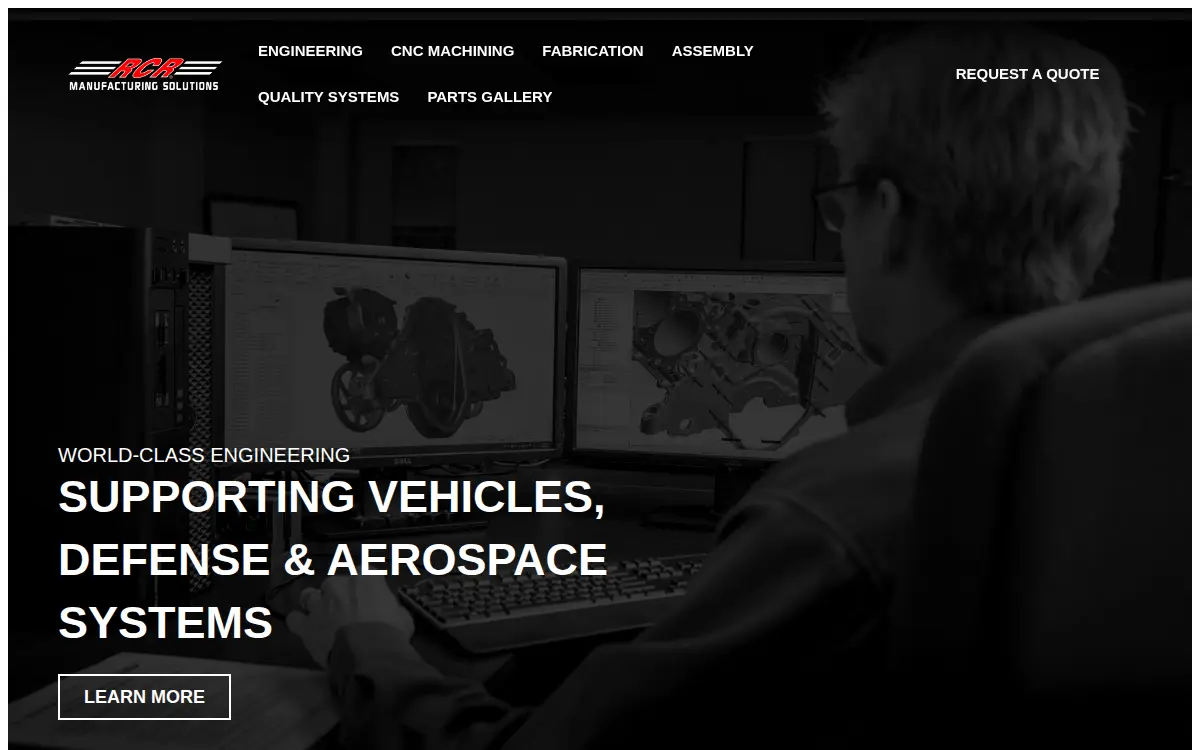 Homepage of Rcr Manufacturing Solutions, LLC