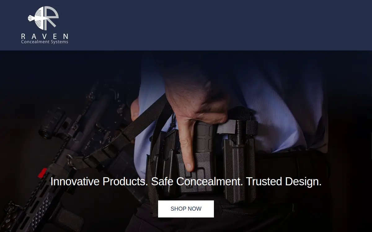 Homepage of Raven Concealment Systems LLC