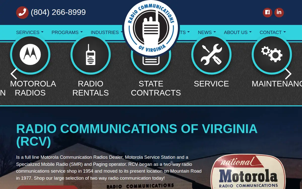 Homepage of Radio Communications of Virginia, INC.