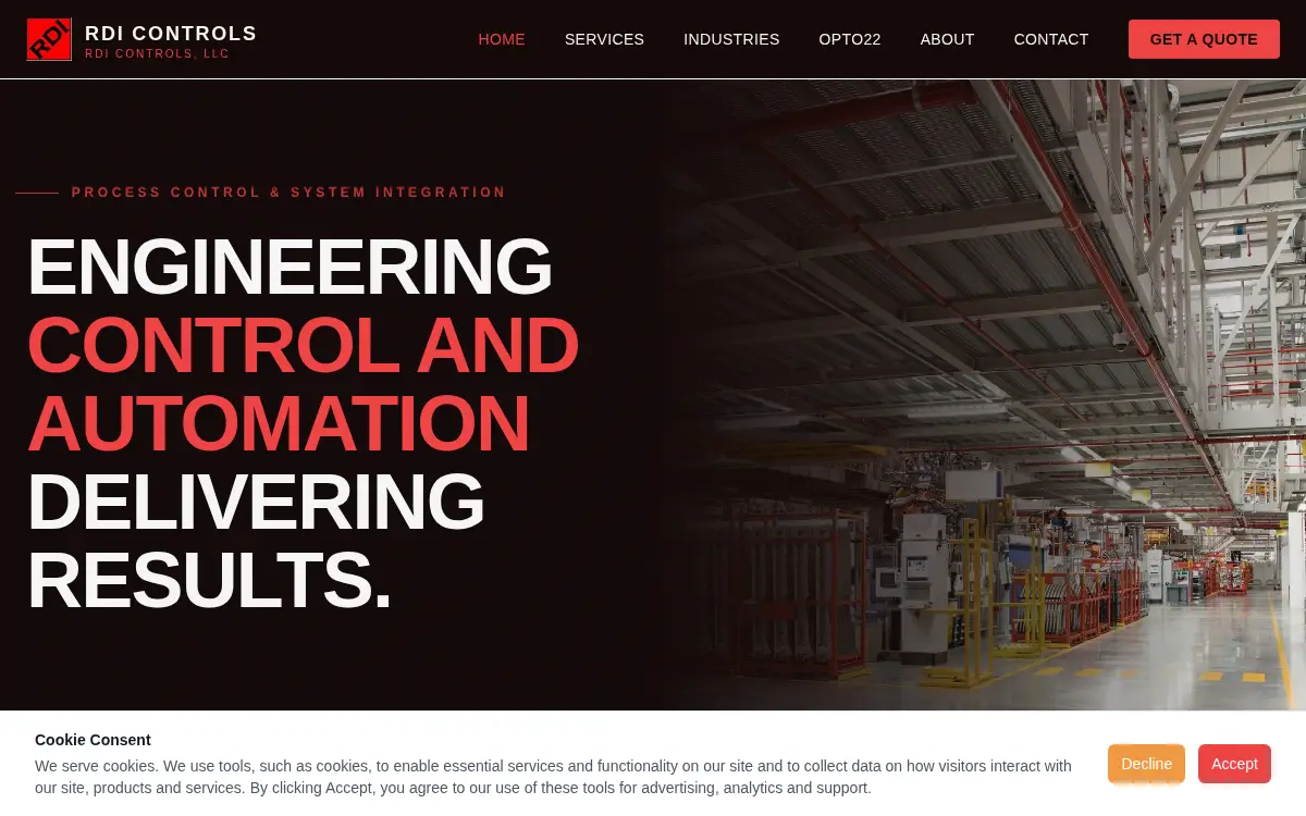 Homepage of Rdi Controls LLC
