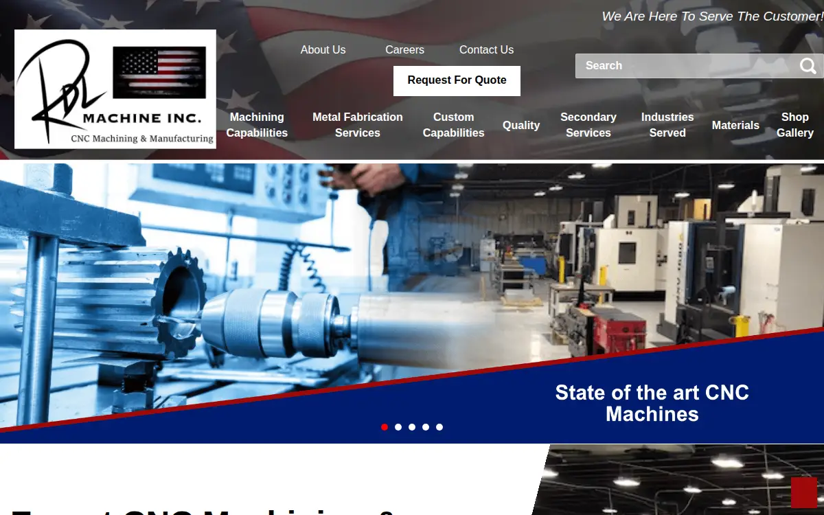 Homepage of Rdl Machine, LLC