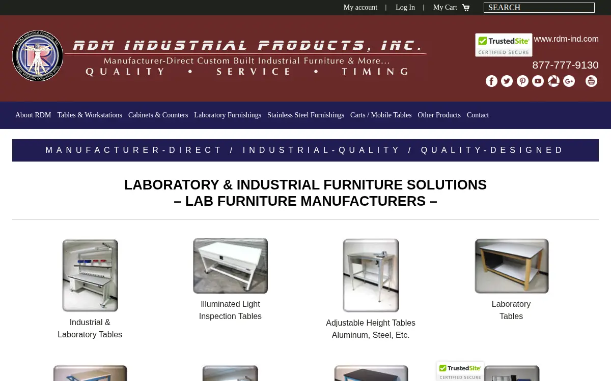 Homepage of Rdm Industrial Products, INC.