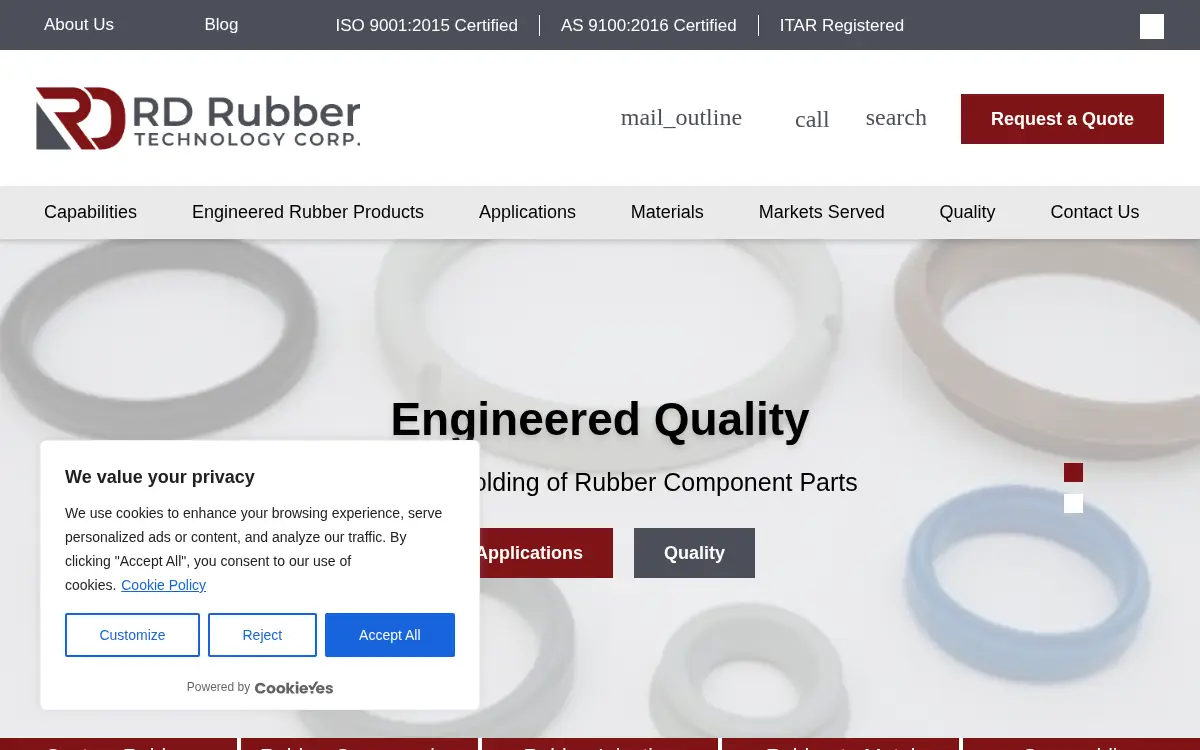 Homepage of R D Rubber Technology Corporation