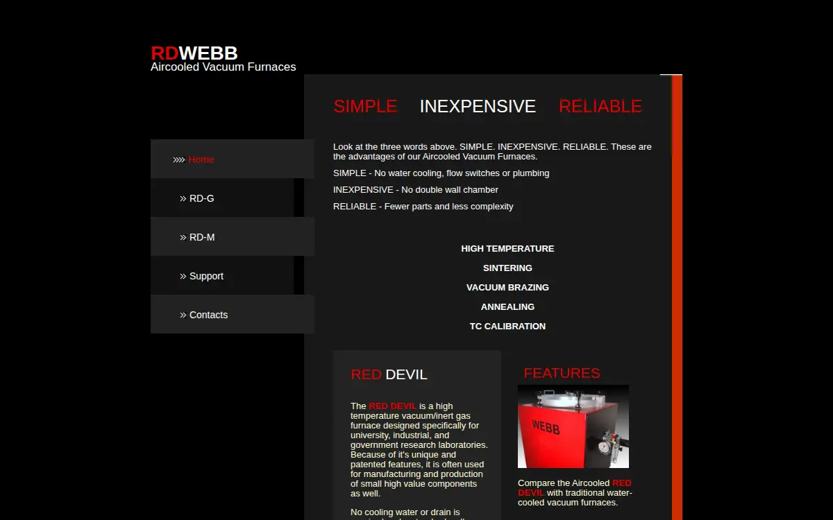 Homepage of R. D. Webb Company, INC.