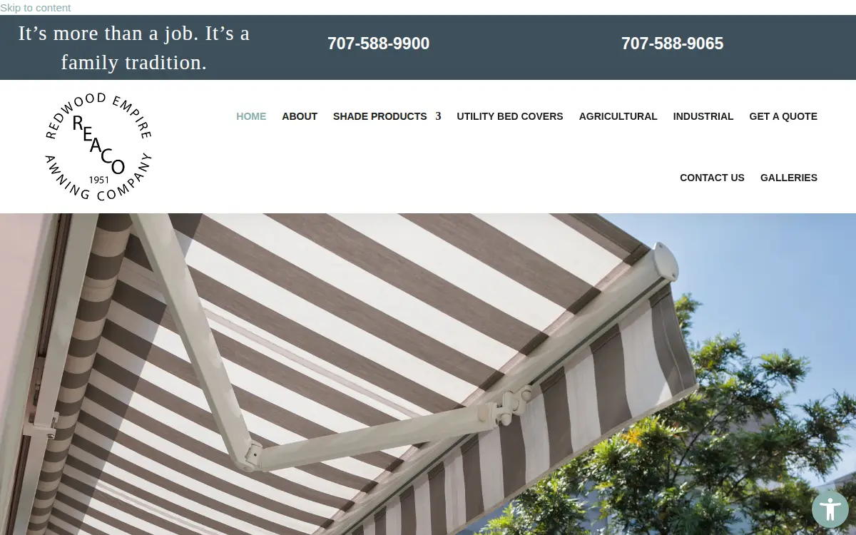 Homepage of Redwood Empire Awning and Furniture CO