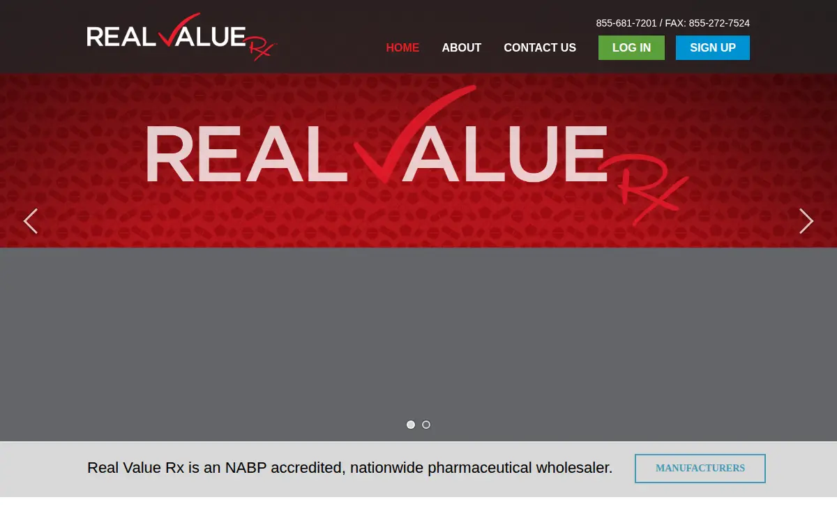 Homepage of Real Value Products Corporation