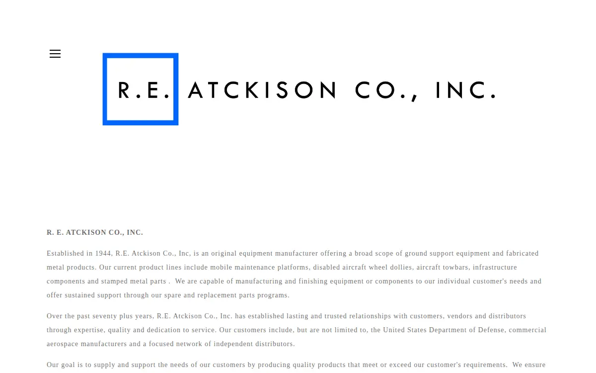 Homepage of R.e. Atckison Co., INC.