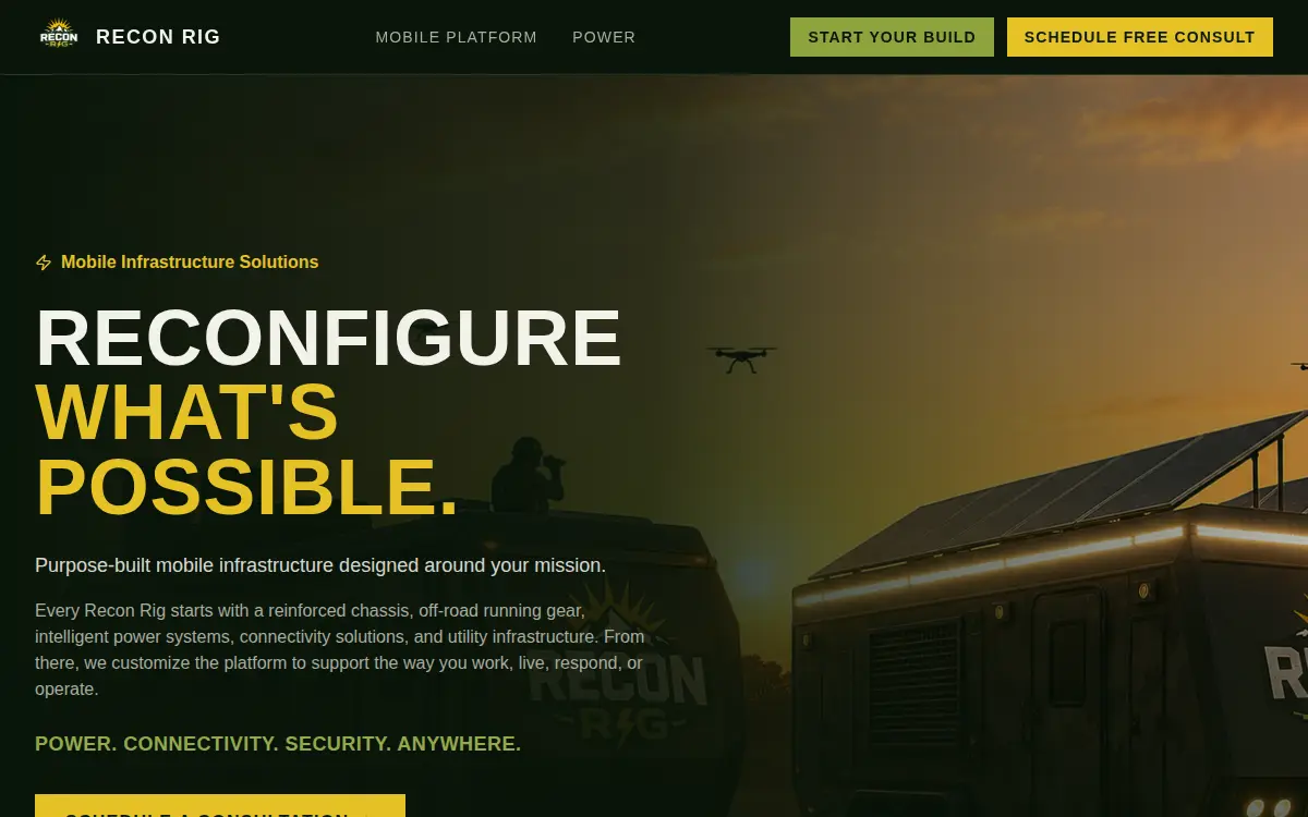 Homepage of Recon Rig, INC.