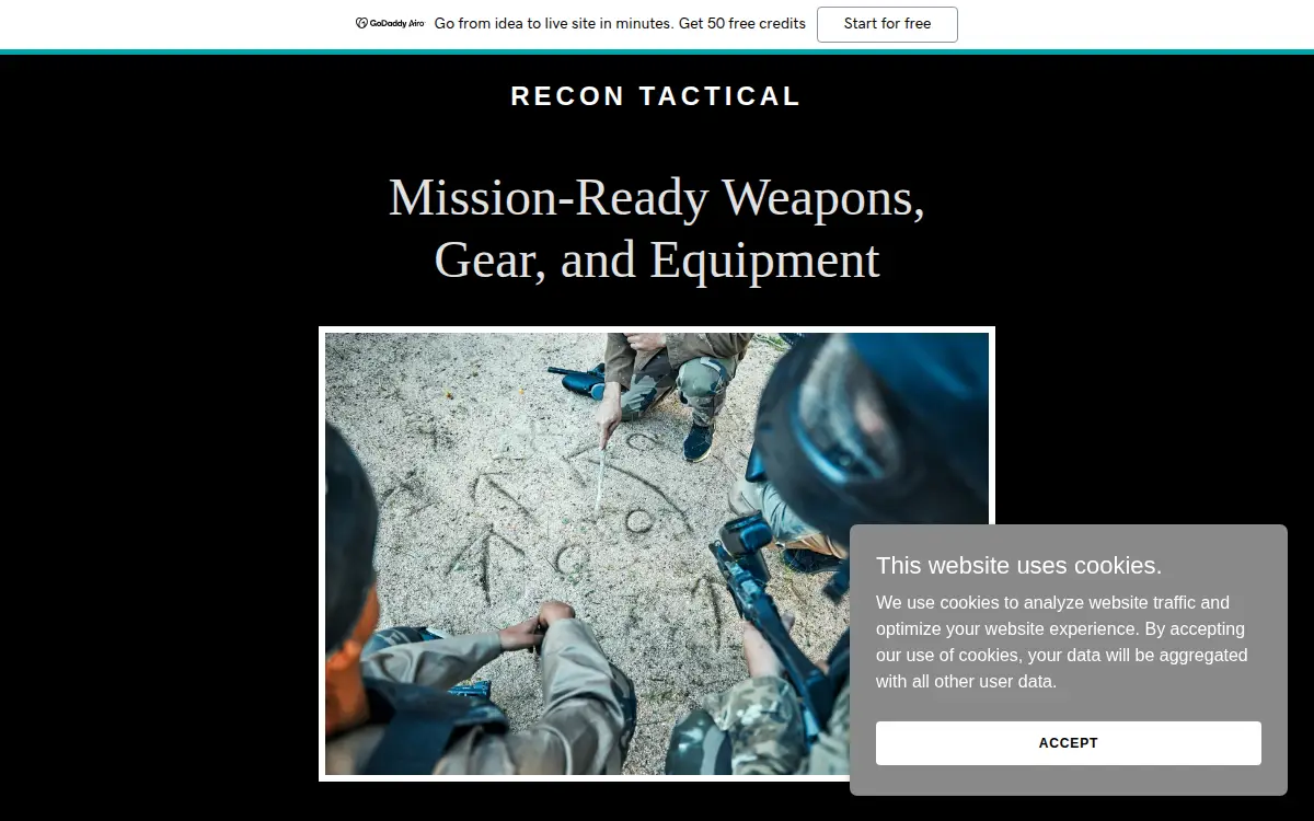 Homepage of Recon Tactical LLC